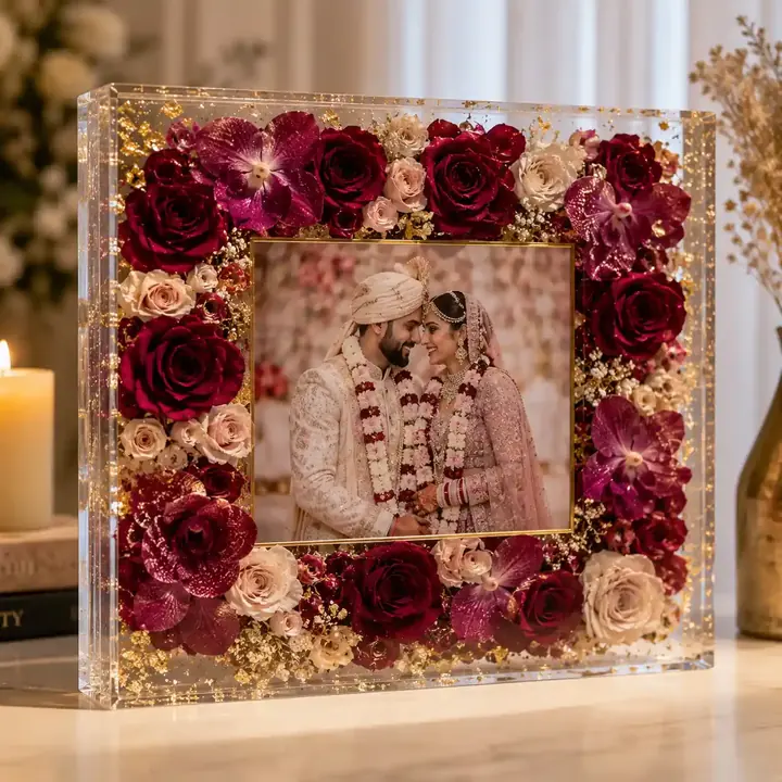 Flower preservation resin frame